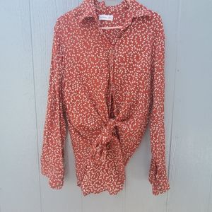 Faithful The Brand Bow Tie Front Button Down Top